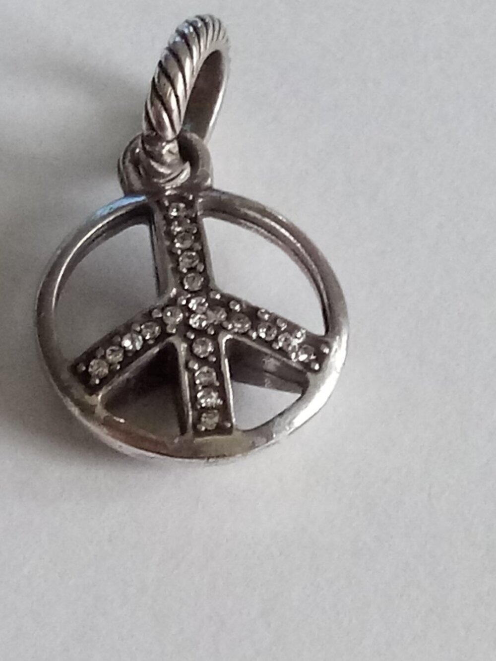Brighton Peace Silver Crystal Charm or Pendant